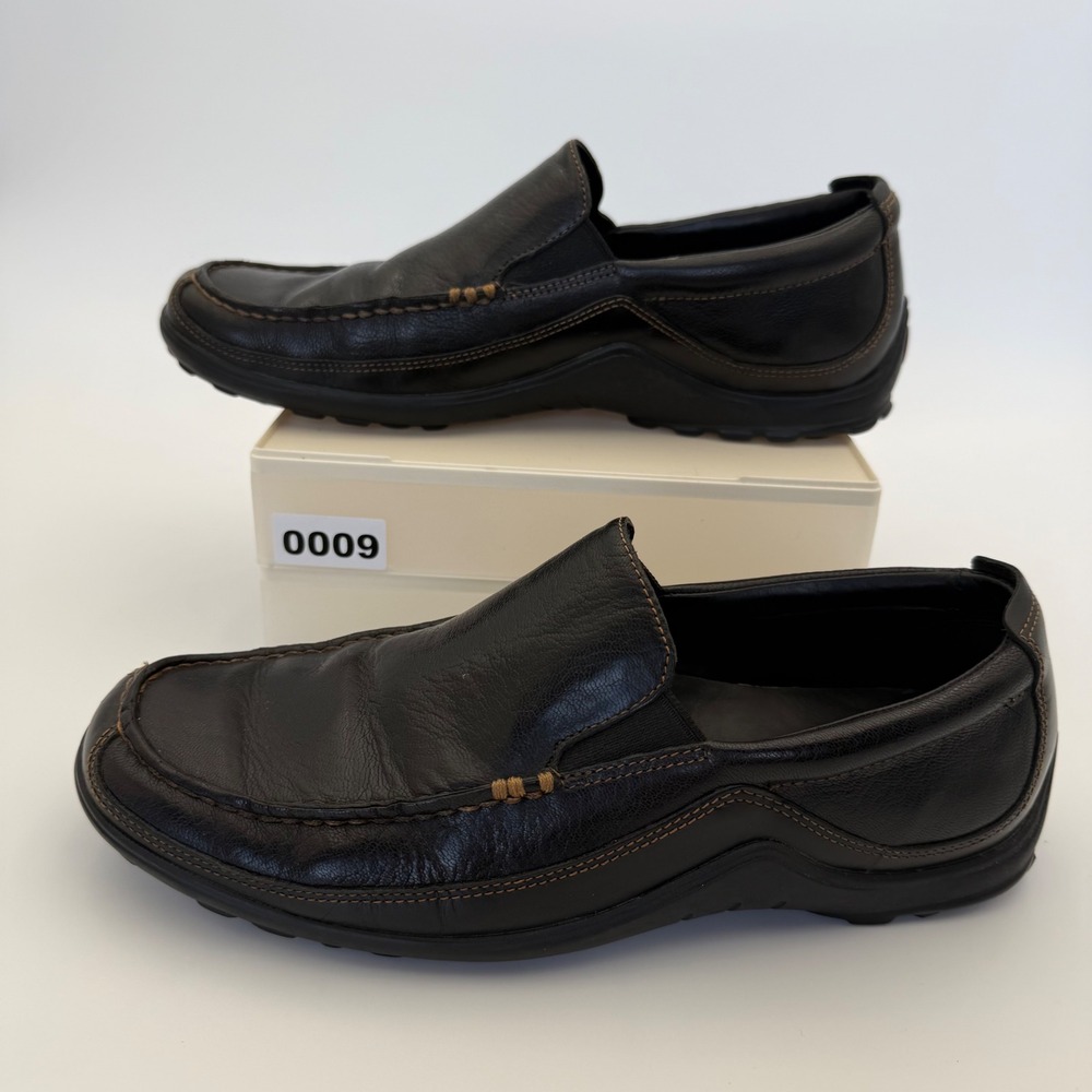 Cole Haan Mens Grant Canoe Camp Moc Black Leather Driving Loafers C03557 Size 8M